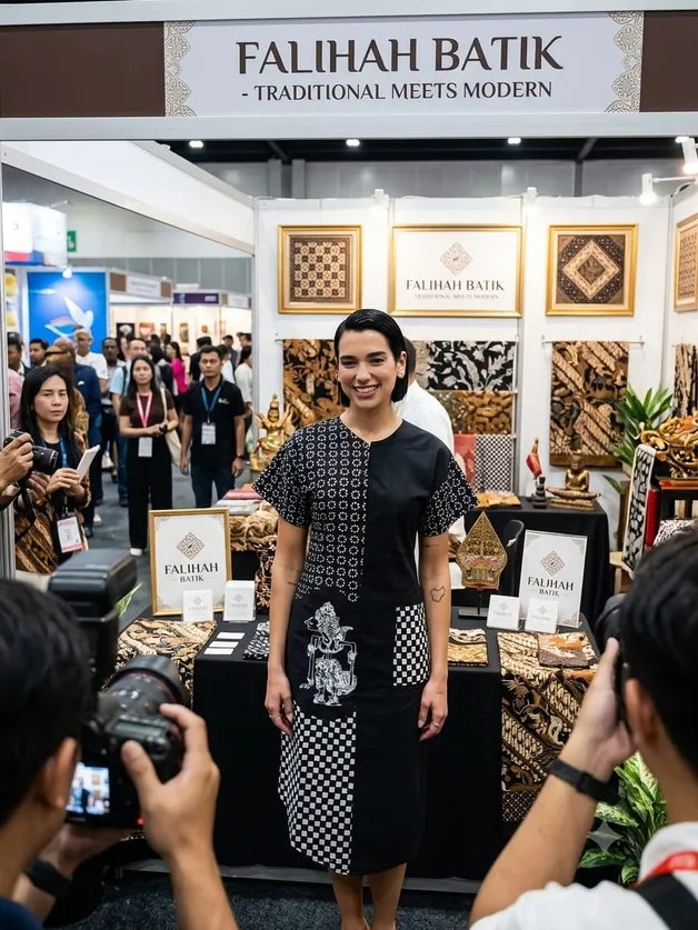 Dress batik tulis bermotif wayang